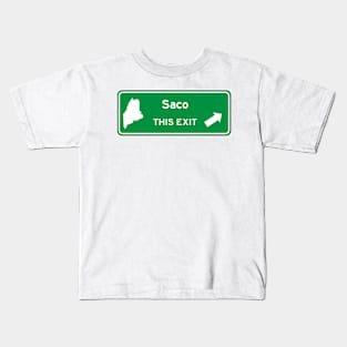 Saco, Maine Highway Exit Sign Kids T-Shirt